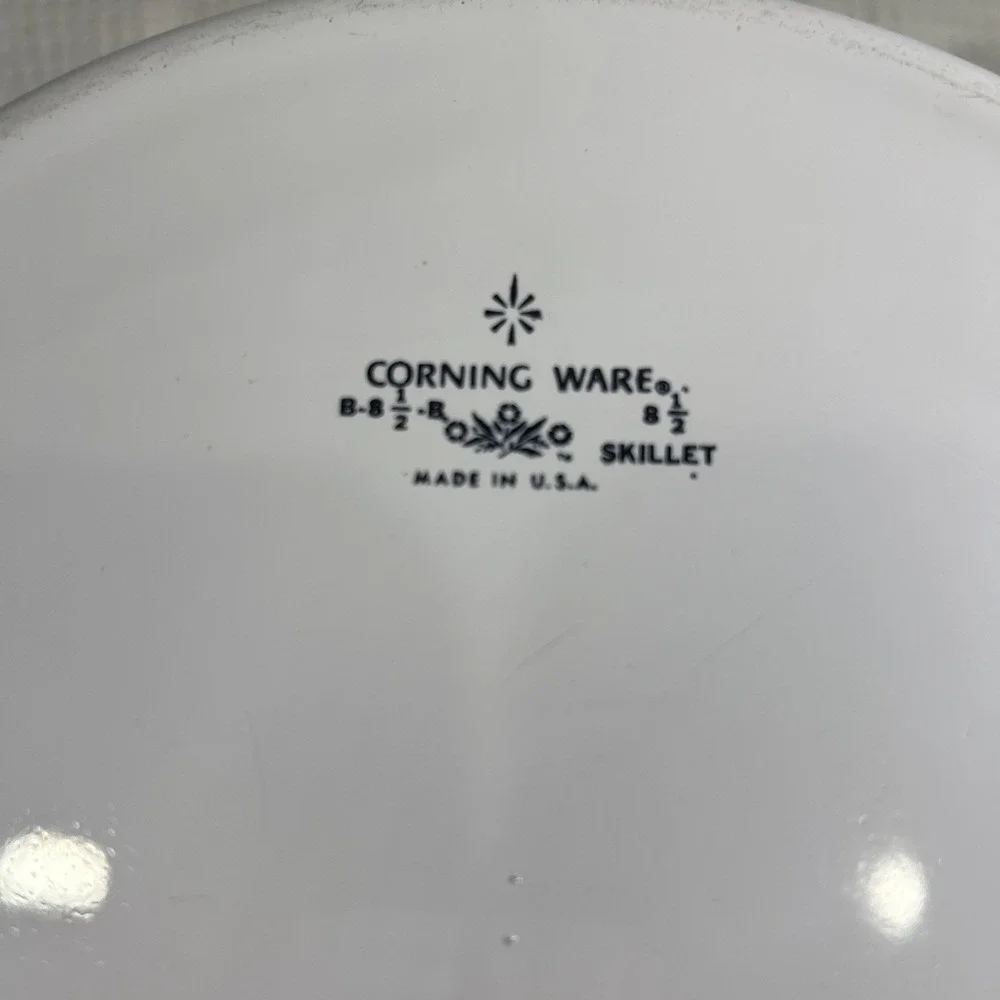 Corning Ware Avocado Green Skillet #B-8.5-B with Handles Vintage
